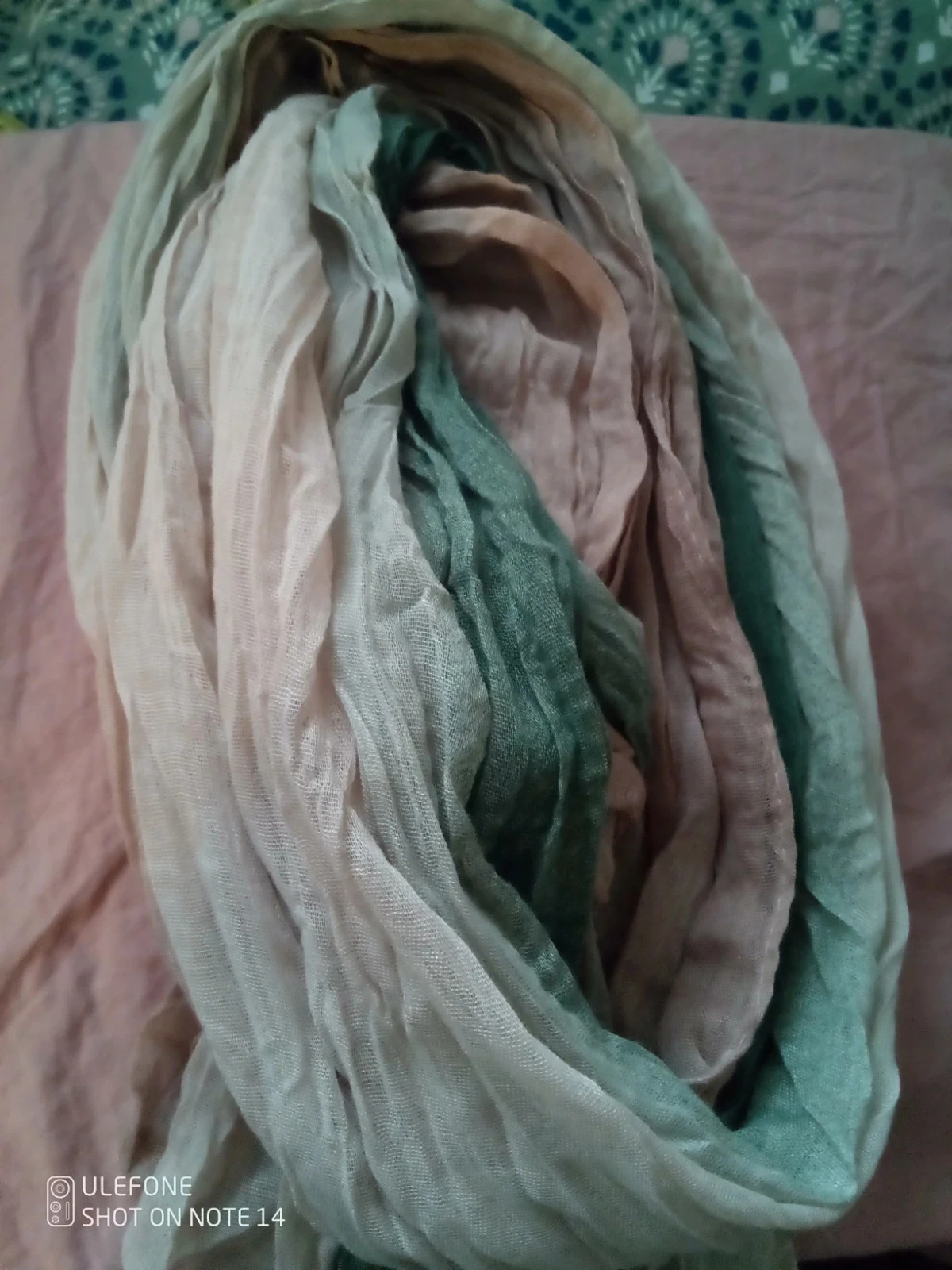 Foulard tye and Dye rosa e verde – photo 5